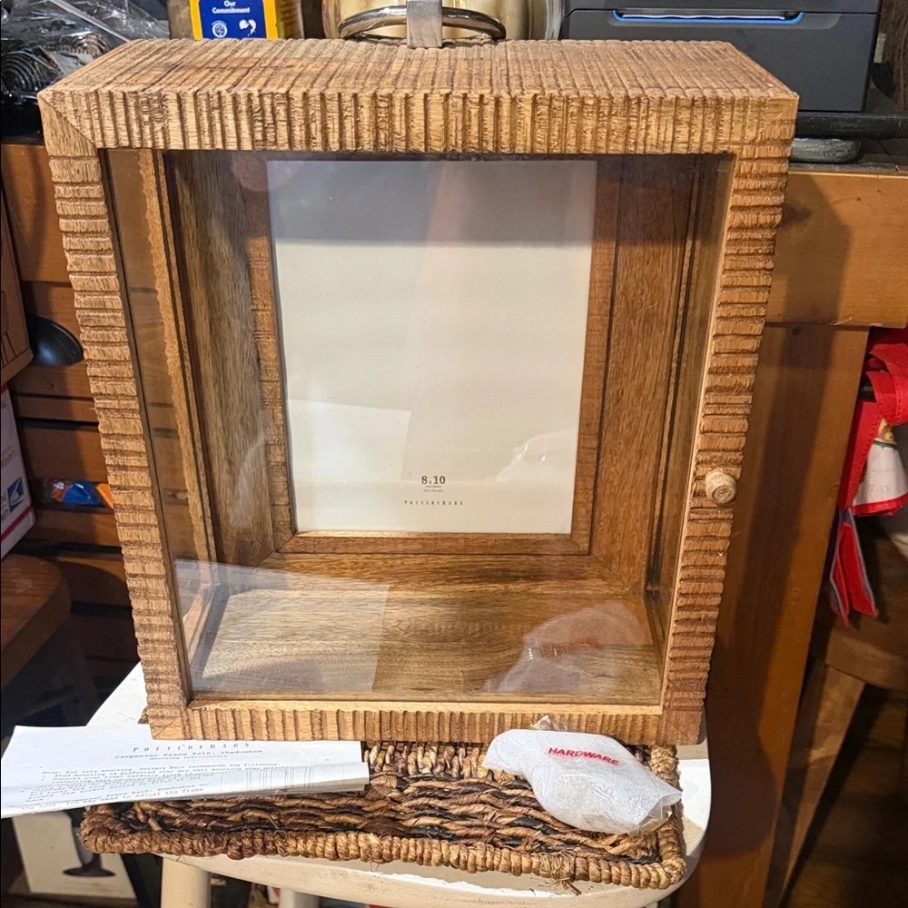 Pottery Barn Carpenter Shadow Box With 8 x 10 Frame. RARE - Picture 1 of 12